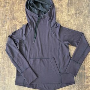 Athleta black and purple striped hoodie